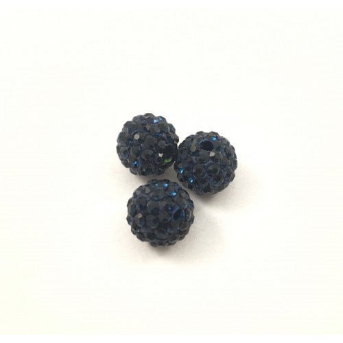 Pave bead 10 mm dark blue